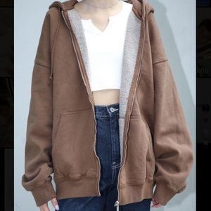 Brown zip up